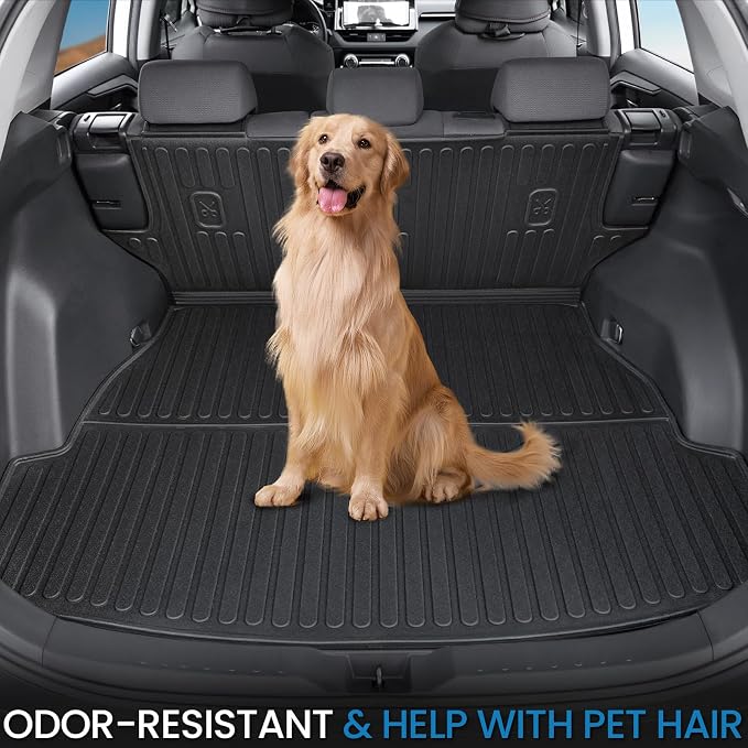 Cargo Mat for Toyota RAV4 2019-2025 Hybrid & Gas Accessories | One-Piece Cargo Liner & Rear Seat Back Protector, All Weather TPE, Non Slip & Odorless & Scratch Proof, Quick Clean - Image 5