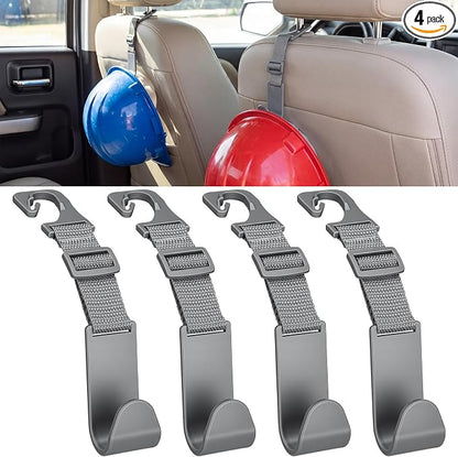 Unittype 4 Pcs Hard Hat Hook for Truck Adjustable Hard Hat Holder Hardhat Holder Truck Seat Back Organizer 55 lb Load Heavy Duty Hardhat Buddy Hanger Storage Car Vehicle Headrest Bag Gear (Grey) by Unittype