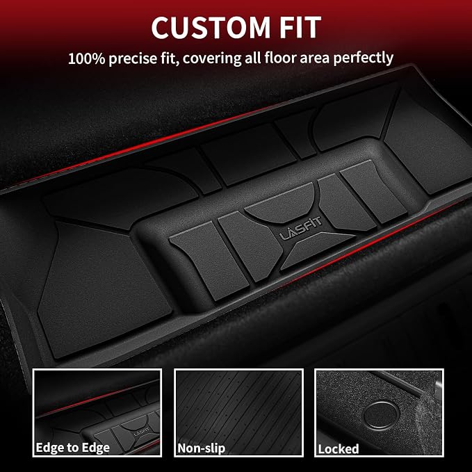 LASFIT Premium Extra Thick Trunk Mats for Tesla Model S & Plaid 2021-2025 | 100% TPE All Weather Custom Fit Frunk Mat Sub Trunk Mat Cargo Liners Set Automotive Accessories, 3PC Black - Image 2