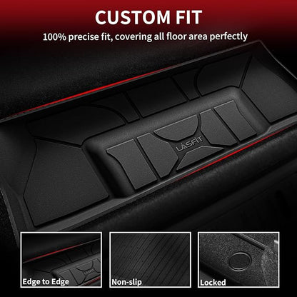 LASFIT Premium Extra Thick Trunk Mats for Tesla Model S & Plaid 2021-2025 | 100% TPE All Weather Custom Fit Frunk Mat Sub Trunk Mat Cargo Liners Set Automotive Accessories, 3PC Black - Image 2