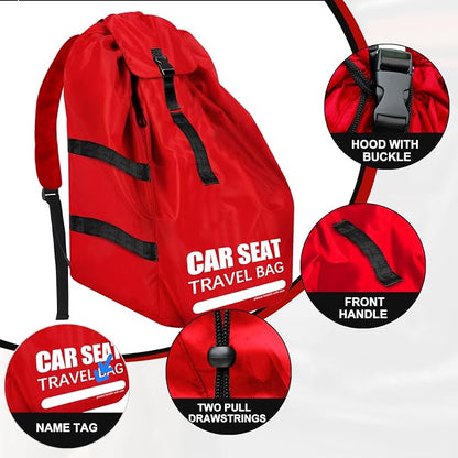 Car Seat Travel Bag for Airplane, Padded Strap Car Seat Bags for Air Travel | Large Car Seat Bags for Air Travel, Carseat Storage Bag Backpack for Airport, Carseat Cover Travel, Baby Travel Essential - Image 6