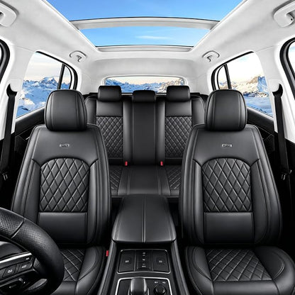 for Subaru Legacy 2008-2026 Car Seat Covers, Front Pair, Black | Luxury Full Coverage Leather Seat Protectors, Waterproof Breathable, Non-Slip, Easy to Install, Airbag Compatible, All-Season - Image 2