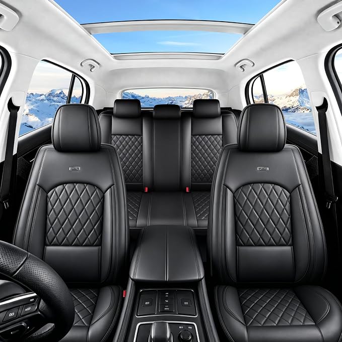 for Subaru Crosstrek 2016-2026 Car Seat Covers, Front Pair, Black | Luxury Full Coverage Leather Seat Protectors, Waterproof Breathable, Non-Slip, Easy to Install, Airbag Compatible, All-Season - Image 2