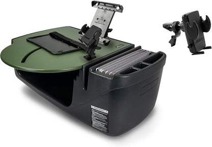AutoExec Roadmaster Car Desk and Portable Workstation with Phone Mount, Tablet Mount and Phone Vent Clip, Army Green by AutoExec