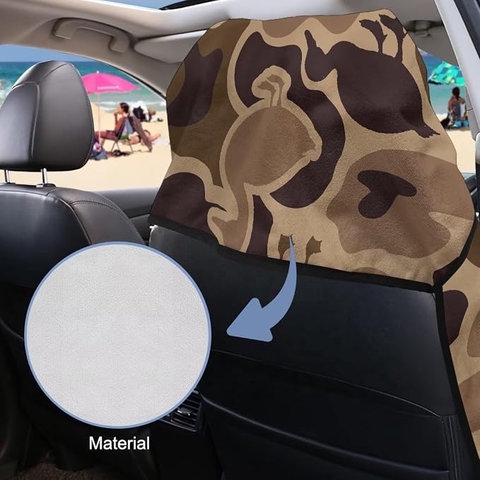 SEANATIVE Duck Camo Print Seat Cover Universal Car Sport Towel Seat Cushion Sweat-Absorbent Towel Cloth Suitable for All Seasons Beach Seat Cover Washable - Image 6