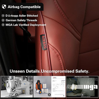 EKR Rav4 Seat Covers Custom Fit for Toyota Rav4 (Hybrid) SE/XSE 2026,Car Seat Cover Full Set for SUV,Factory-Style Interior Upgrade, Easy-Wipe Protection,Faux Leather(Burgundy) - Image 4