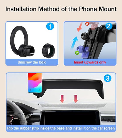 Car Phone Holder for 2025 2024 VW/Volkswagen Atlas/Altas Cross Sport Accessories 12-Inch Touchscreen, 360° Rotation Cell Phone Mount Compatible with MagSafe, for All Smartphones - Image 5