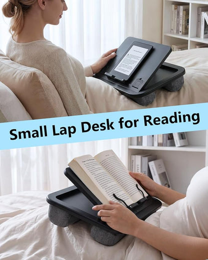 Adjustable Lap Desk with Cushion - 8 Angles Ergonomic Adjustment | Laptop Lap Desk For Bed Couch Car Home Office - Ideal For Reading Drawing Working- Fits up to 14 Inch Laptop Tablet (MINI) - Image 4
