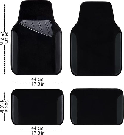 CAR PASS 3D Air Mesh Car Seat Covers Full Sets w/5mm Sponge, 4Pcs Waterproof Car Floor Mats, Steering Wheel Cover Universal Fit for SUV Sedan Truck, Airbag Compatible Automotive Interior(Black) - Image 4