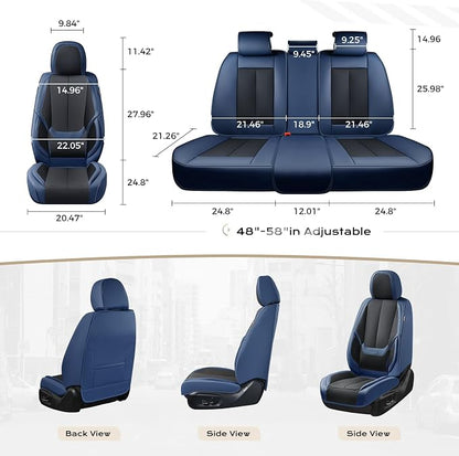 Coverado Car Seat Covers, Seat Covers for Cars, Waterproof Leather Auto Seat Protectors, Leather Car Seat Cushion, Car Interiors Accessories Universal Fit for Most Cars - Image 7