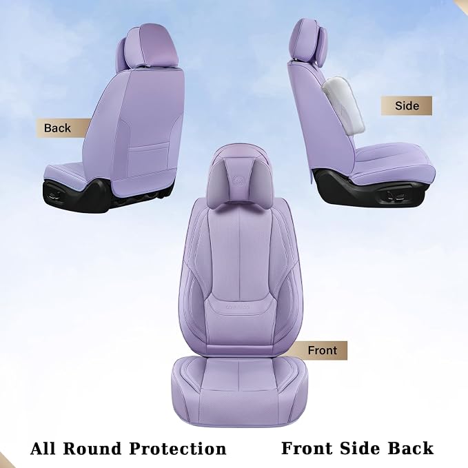 Coverado Car Seat Covers, Seat Covers for Cars, Waterproof Leather Auto Seat Protectors, Leather Car Seat Cushion, Car Interiors Accessories Universal Fit for Most Cars - Image 3