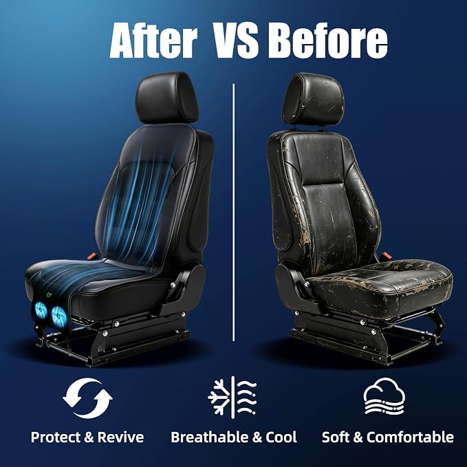 12-24V 3-Speed Cooling Car Seat Cover Front Seat for Cars Suvs, Auto On/Off | Air-Cooled Car Seat Cushion with Weight Sensing, Universal Fit for Summer Truck Office, Non-Slip Breathable 3D Mesh - Image 5