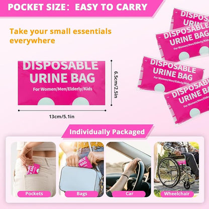 Disposable Urine Bag for Travel - 900ML Portable Pee Bags for Women Men 8/12/20/24/28 PCS Emergency Vomit Bags Urinal Toilet for Car Camping, Road Trip,Traffic Jam, Pregnant, Kid, Patient - Image 6