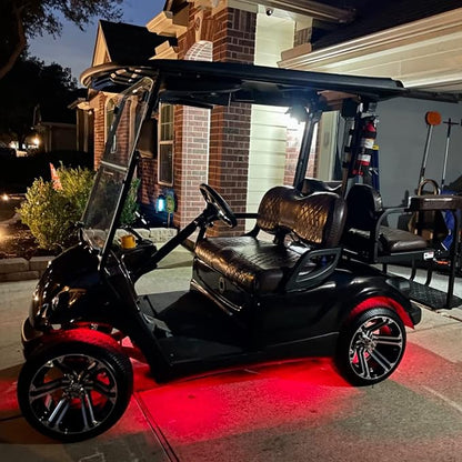 YM E-Bright IP68 Waterproof LED Strip Lights, 24inch 72SMD 12V Red 4 Pack | Cuttable underglow strips suit compatible cars, motorcycles, boats, and golf carts for interior or exterior accent lighting. - Image 3