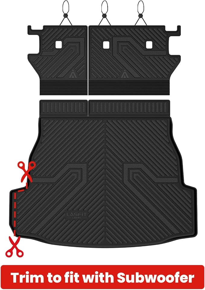 LASFIT Cargo Trunk Mat for Toyota RAV4 2026 Hybrid (Not Fit Plug-in Hybrid) | Fit for Cargo with Subwoofer,100% TPE All Weather Custom Fit Rear Cargo Liner Automotive Accessories Black - Image 3