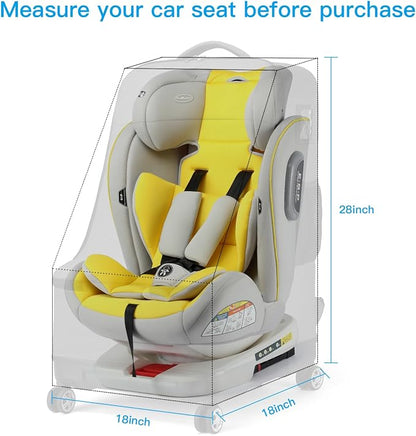 TUGUAN Car Seat Travel Bag for Airplane with Spinner Wheels, Infant Car Seat Bags for Air Travel with Hard Bottom, Padded Car Seat Backpack, Large Car Seat Storage Bag Airport Check, Green - Image 6
