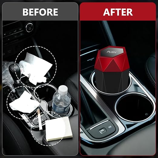 Car Trash Can with Lid, Leakproof, 30 Trash Bags, Red, 2 Pack | Small Garbage Can for Car, Car Accessories for Interior, Multipurpose Organizers and Storage Solutions for Home, Office - Image 6