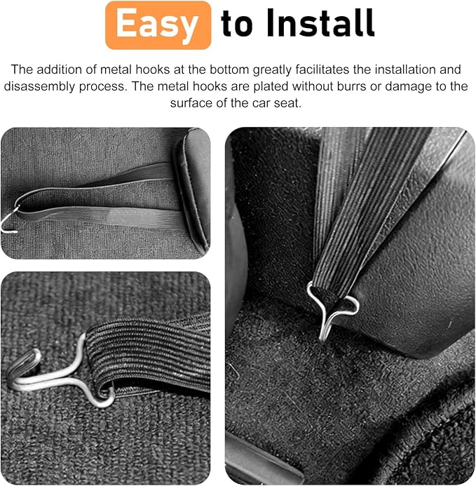 2PCS Car Seat Storage Hanging Bag, Multi-Pocket Seat Side Organizer with Mesh Pocket, Multifunctional Storage Pouch for Phone Wallet Glasses Drink, Universal Car Holder for Sedans SUVs Trucks - Image 5