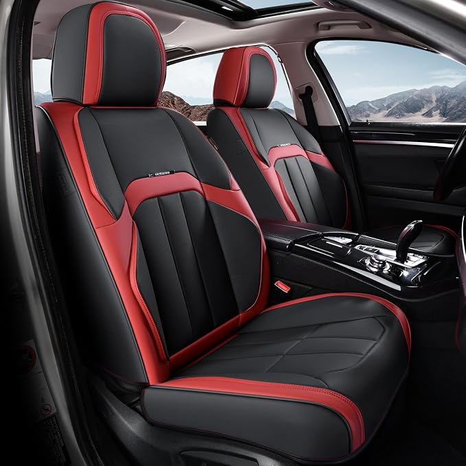 Coverado Nappa Leather Car Seat Covers Front Set, Luxury Waterproof Seat Protectors, Airbag Compatible Anti‑Slip Auto Seat Covers, Universal Fit for Most Cars SUVs Trucks Pickup Vehicles - Image 8