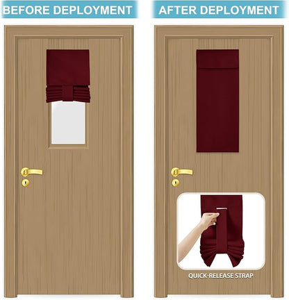 RYB HOME Classroom Door Window Cover, Blackout Door Curtain No Drill | Emergency Lockdown Shade for School Door Window, Room Darkening Block Views, Office Door Curtain, W8 x L36, 1 Panel - Image 5