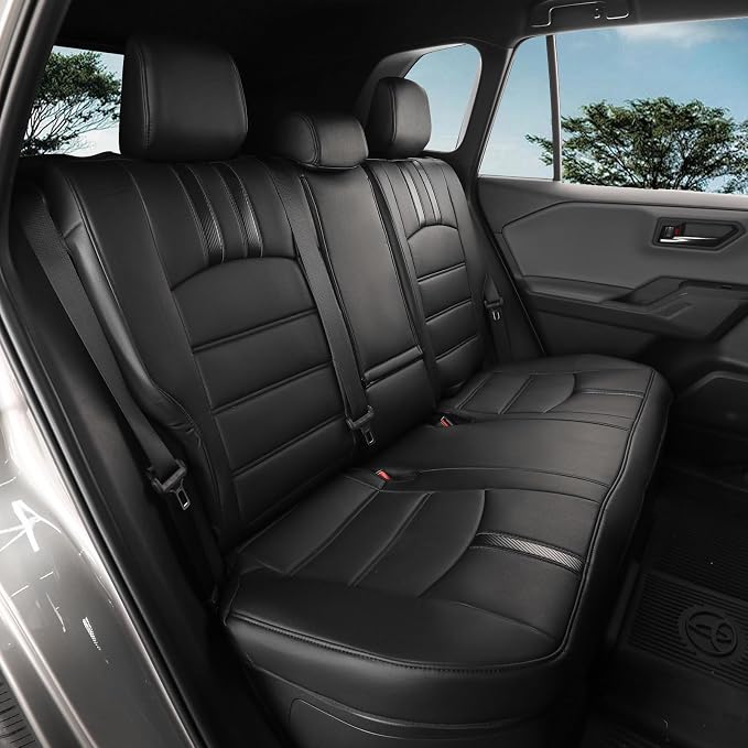Faux Leather Seat Covers for 2022-2026 Toyota Corolla Cross Hybrid | Full Set Suv Seat Cushion for Corolla Cross L/XLE/LE,Luxury Waterproof Car Seat Protector,Factory Look,Black-Carbon - Image 4