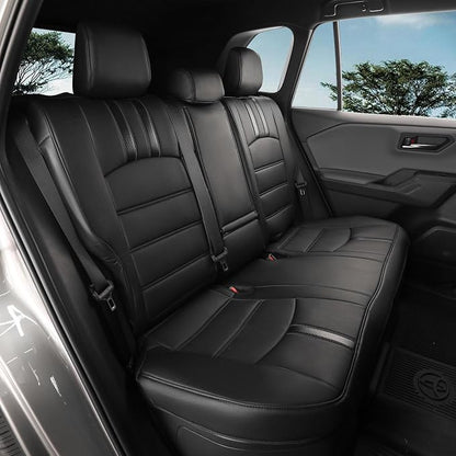 Faux Leather Seat Covers for 2022-2026 Toyota Corolla Cross Hybrid | Full Set Suv Seat Cushion for Corolla Cross L/XLE/LE,Luxury Waterproof Car Seat Protector,Factory Look,Black-Carbon - Image 4