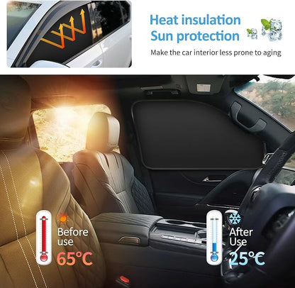 Window Sun Shade Car Curtains - Side Suede Sun Shades Magnetic 100% Block Light Car Window Covers with Cooler Feeling (Thicken Suede, 4pcs) - Image 3