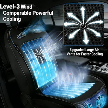 Upgraded Cooling Car Seat Cover with 3-Second Fast Cooling(Black) | 12V–24V for Car SUV Truck RV, Universal Size Design, Breathable 3D Mesh & Premium Leather, Best Gift for Drivers - Image 6