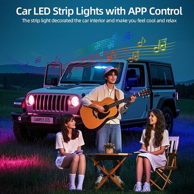 Acrylic Interior Car LED Strip Light, Dreamcolor 22-in-1 RGB Ambient Lighting with APP, 16 Million Colors 175in 600LED Music Sync Lights for Night Driving, Home, Camping & Gift Decor - Image 6