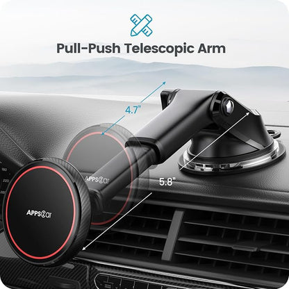 APPS2Car Magnetic Car Mount for MagSafe, Dashboard and Windshield Holder | Adjustable Telescopic Arm for Optimal Viewing - Image 4