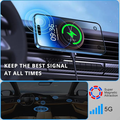 OHLPRO for MagSafe Car Mount Charger iPhone Wireless Car Charger, Stick on Dashboard Magnetic Phone Holder Mount for iPhone 17 Pro Max 16 15 14 Series, 15W Fast Charging, Aluminum Shell - Image 4