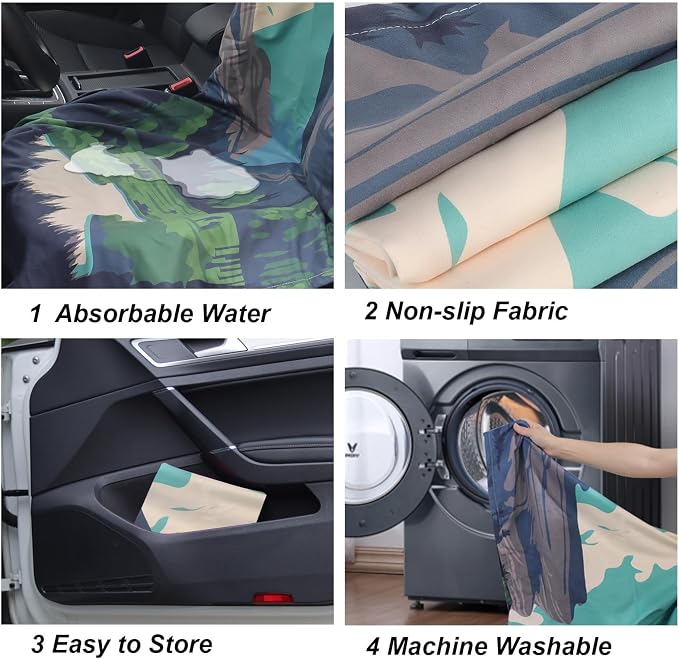 Car Seat Towel Covers Front Seats for Yoga,Gym,Workout,Sports,Running,Camping,Hiking and Travel,Automotive Washable Sweat Towels Seat Blanket Cover for Cars Golf Trucks (National Park, 1Pcs) - Image 5
