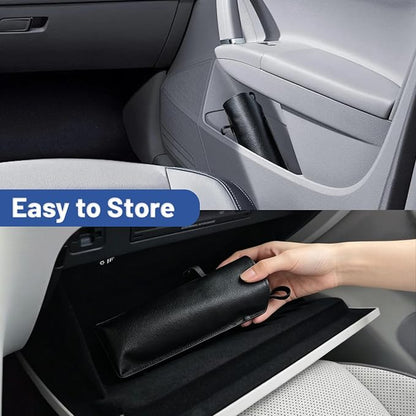 Foldable Car Windshield Sun Shade Umbrella with Rearview Mirror Notch, Titanium Silver UV Blocker for Heat Reduction, Bendable Handle & Anti-Scratch Tips, Fits Sedan SUV (Large 57"x33") - Image 7
