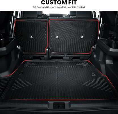 LASFIT Cargo Mat for Toyota 4Runner 2013-2024 (Only Fit 5-Seats) | Fit W/O Sliding Cargo Tray, All Weather Custom Fit Anti-Slip Pet Friendly TPE Trunk & Backrest Mats for 5th Gen 4Runner - Image 3