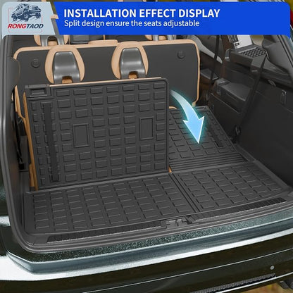 Rongtaod Floor Mats Set for 2022-2025 2026 Nissan Pathfinder 7&8 Seats | Cargo Liner Cargo Mat Trunk Mat TPE All Weather Back Seat Cover Protector 2024 Pathfinder Accessories - Image 9