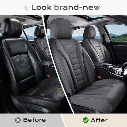 Coverado Car Seat Covers, Front Covers for Cars, Car Seat Cover Front Seats, Automotive Seat Cover, Waterproof, Leather Car Seat Cushion, Universal Interior Covers Seat Protectors for Most Cars - Image 5