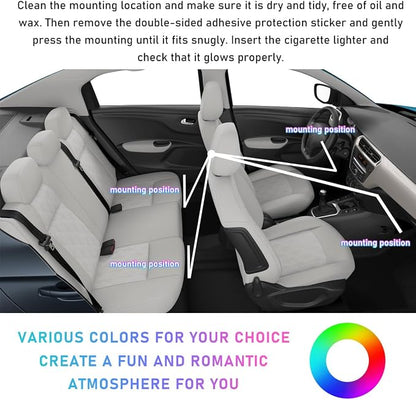 Ohleats Car LED Strip Light, 24 LED RGB Auto Interior Atmosphere Lights, USB Vehicle Under Dash Ambient Night Light Strip, Interior Decorative Lamp Lighting Kit Car Accessories (Blue) - Image 6