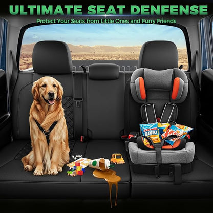 RIDEPOSH Custom Leather Seat Covers for Toyota Tacoma Double Cab 2016-2023 | full set, BK, OEM fit, premium waterproof leather, anti-slip, extra pockets, long-term durability, airbag compatible - Image 6
