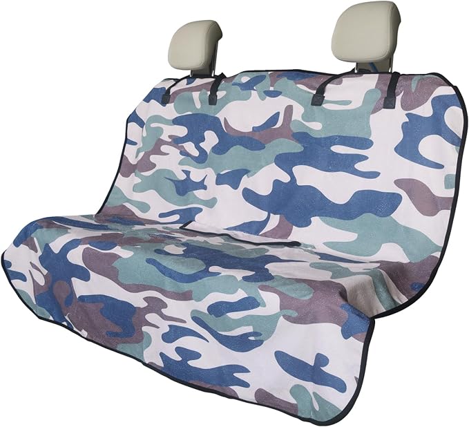 Sweat Towel Car Seat Cover Protector Front Seats for Gym Workout, Running, Swimming, Beach and Hiking, Waterproof Universal Seat Cover for Car, Trucks, Van & SUV (1, Camouflage, Rear Seat) by Unknown