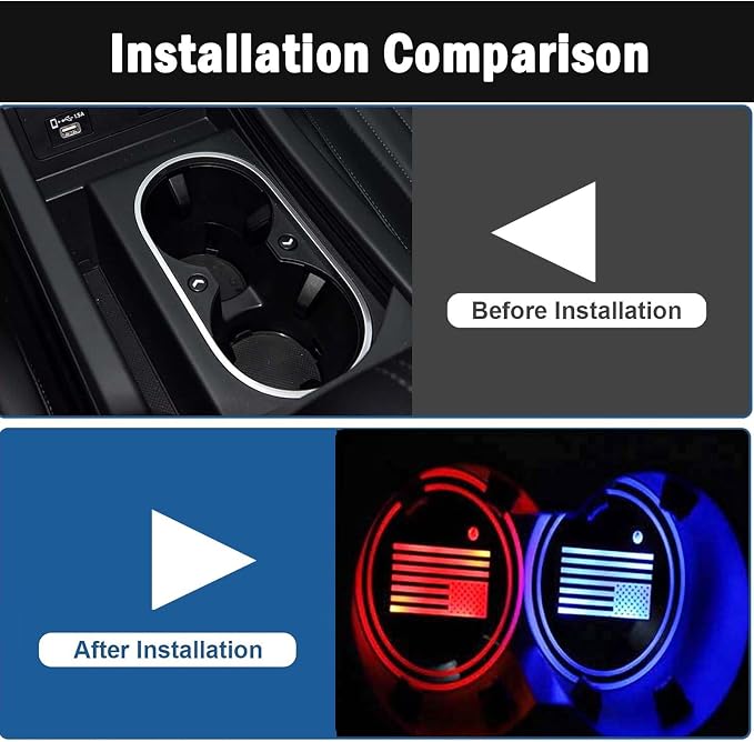 2PCS LED Car Cup Holder Lights, Light up Car Coasters for Cup Holders | 7 Color-Changing Light Up Cup Holder Insert Coasters, Waterproof Car Accessories for Teens, Car Gifts for Men & Women - Image 3