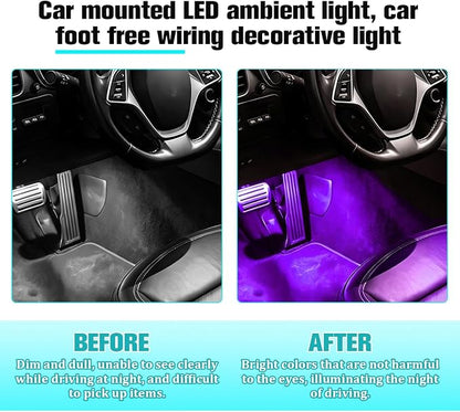 Car Interior LED Light, 4-in-1 USB Port Vehicle Under Dash Ambient Neon Lighting Decoration, Automotive Inside Foot Well Atmosphere Lamp, Universal Fit (Pink) - Image 5