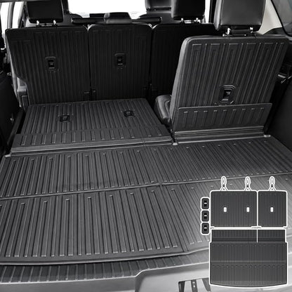Cargo Mat for Ford Expedition Max 2018-2024 7/8 Seats Accessories | Cargo Liner & Rear Seat Back Protector, All Weather TPE, Non Slip & Odorless & Scratch Proof, Quick Clean by JOULARISE