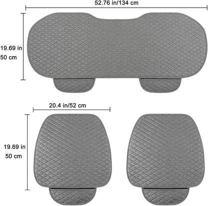 West Llama Linen Car Seat Covers,Bottom Seat Covers for Cars Include 1 Pair Front Driver Seat Pad Mat and 1 Rear Bench Cover Universal Fits 90% Vehicles,SUVs,Cars,Sedans(3Piece-Gray) - Image 7