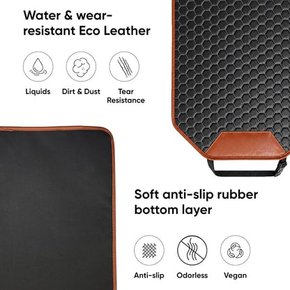 Kick Mat Back Seat Protector - Car Back Seat Cover for Kids Feet - Waterproof & Sturdy Protector for Upholstery from Dirt, Mud, Scratches and Stain (Hexy 2 pcs) - Image 6