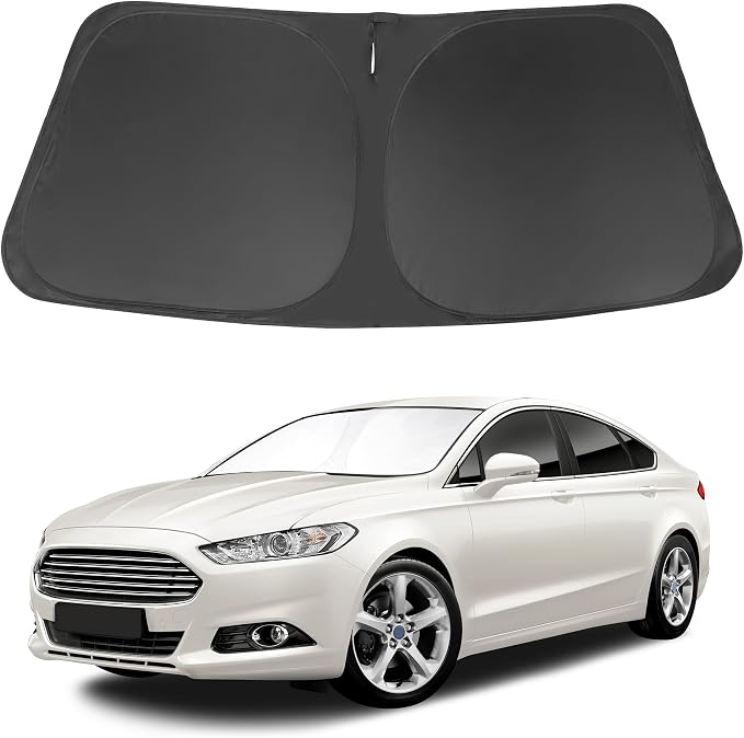 Windshield Sun Shade for 2013-2021 Ford Fusion Accessories | Full covered, Foldable & Durable, Block UV Rays, Reduce Heat, Easy to install, Keep Car Cooler by LHFLIVE