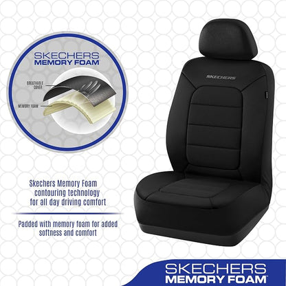 Skechers Memory Foam Seat Covers,Thick Cool Touch Fabric Car Seat Covers,Seat Cover Full Set Airbag Compatible,Automotive Comfort Protection for Most Cars,Vans,Trucks,SUV,Black - Image 5