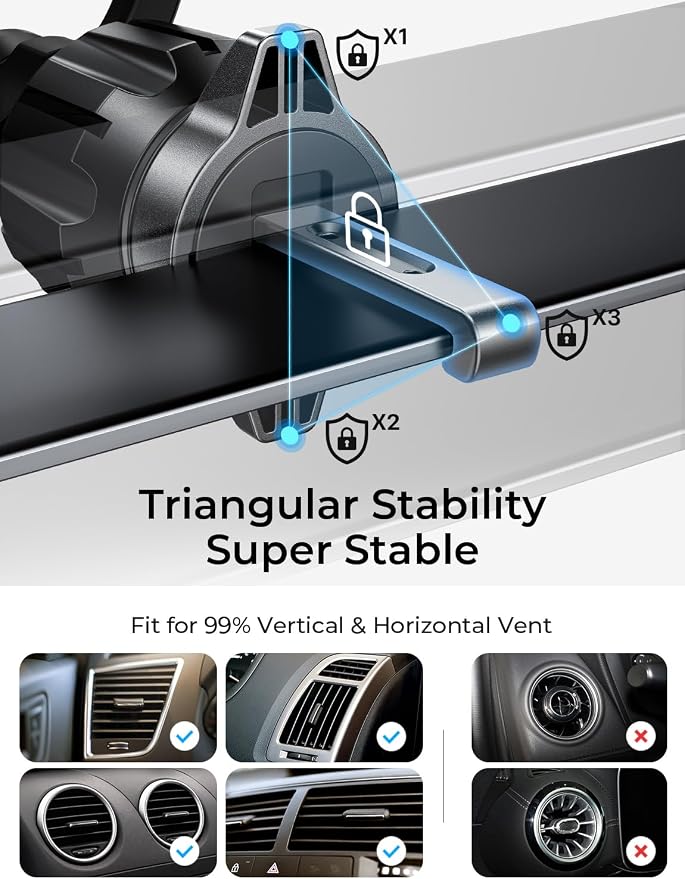 LISEN for MagSafe Car Phone Mount -Strong Magnets Magnetic Phone Holders for Your Car 2-in-1 Vent Dashboard Magnet Cell Phones Holder Mounts Car Accessories Gitfs for Men Women fit iPhone, CarbonFiber - Image 8