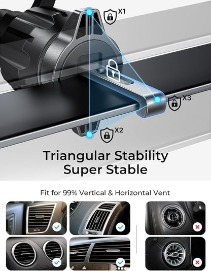 LISEN for MagSafe Car Phone Mount -Strong Magnets Magnetic Phone Holders for Your Car 2-in-1 Vent Dashboard Magnet Cell Phones Holder Mounts Car Accessories Gitfs for Men Women fit iPhone, CarbonFiber - Image 8