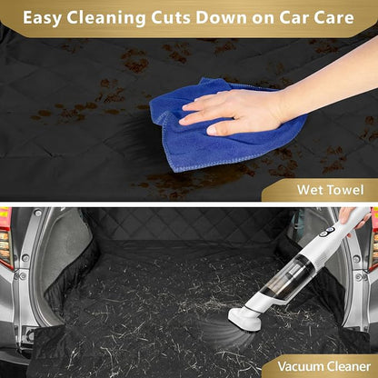 F-color SUV Cargo Liner for Dogs - Trunk Cover with Bumper Flap Protector | Water Resistant Pet Cargo Cover with Non-Slip Mat, Dog Car Seat Cover Prevents Scratches Pet Hair Mud Dirt for Midsize SUVs - Image 6