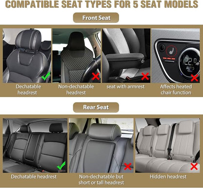 Nilight 5 Car Seat Covers Universal Fit for Civic Corolla Accord Camry | Waterproof Faux Leather Cushions Anti-Slip For 5 Passenger Cars Kia Hyundai Honda CR-V RAV4 Fusion SUV Truck (Full Set) - Image 7